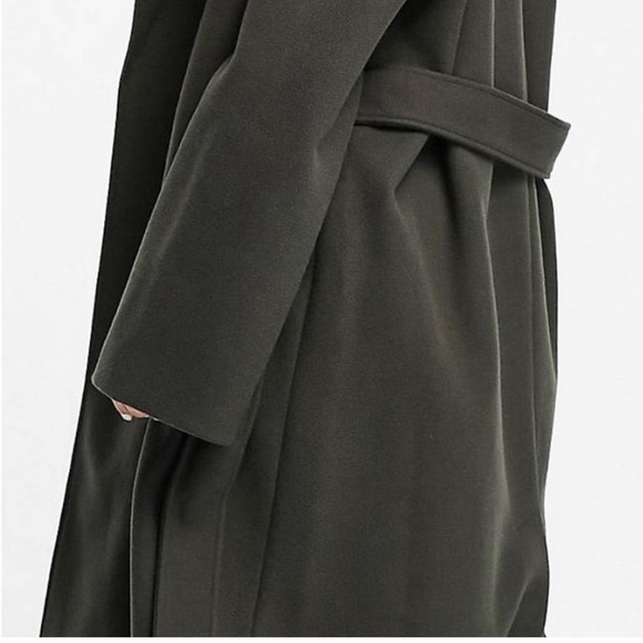 Asos Green Wrap Waist Tie Winter Jacket Size 12 - Picture 3 of 14